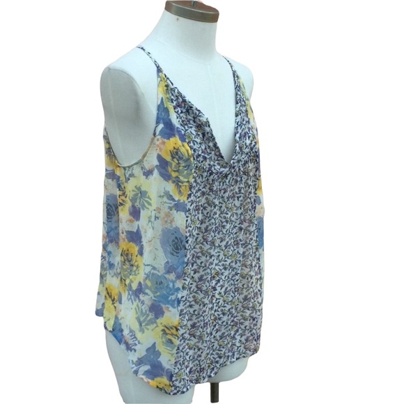 Joie Tops - Joie Silk Chiffon Mixed Floral Print Swing Top